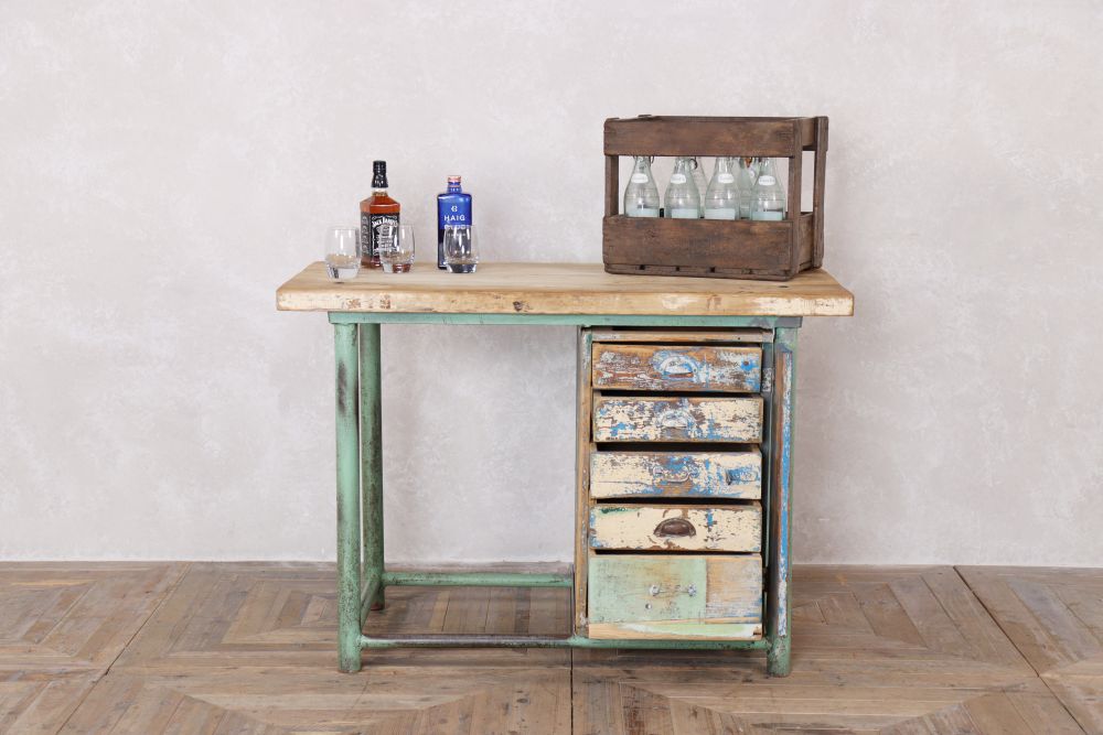 industrial console table with storage